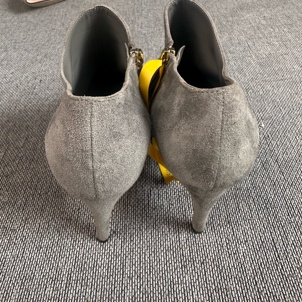 空白 Alcantara Gray Ankle boots