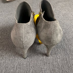空白 Alcantara Gray Ankle boots