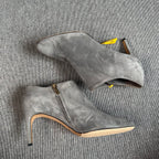 空白 Alcantara Gray Ankle boots