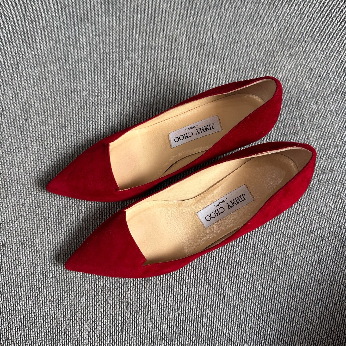 Jimmy Choo Alcantara Red High heels