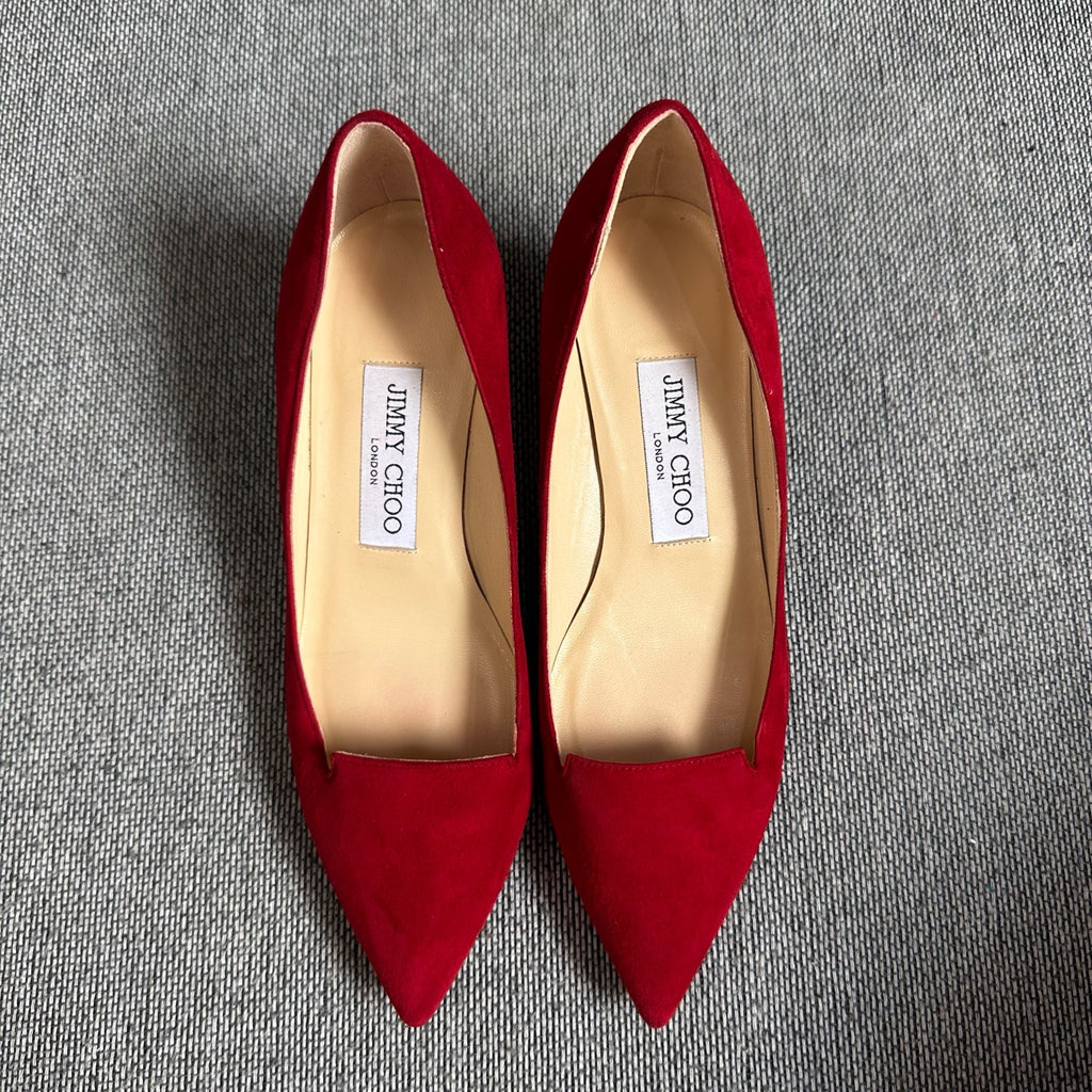 Jimmy Choo Alcantara Red High heels