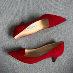 Jimmy Choo Alcantara Red High heels