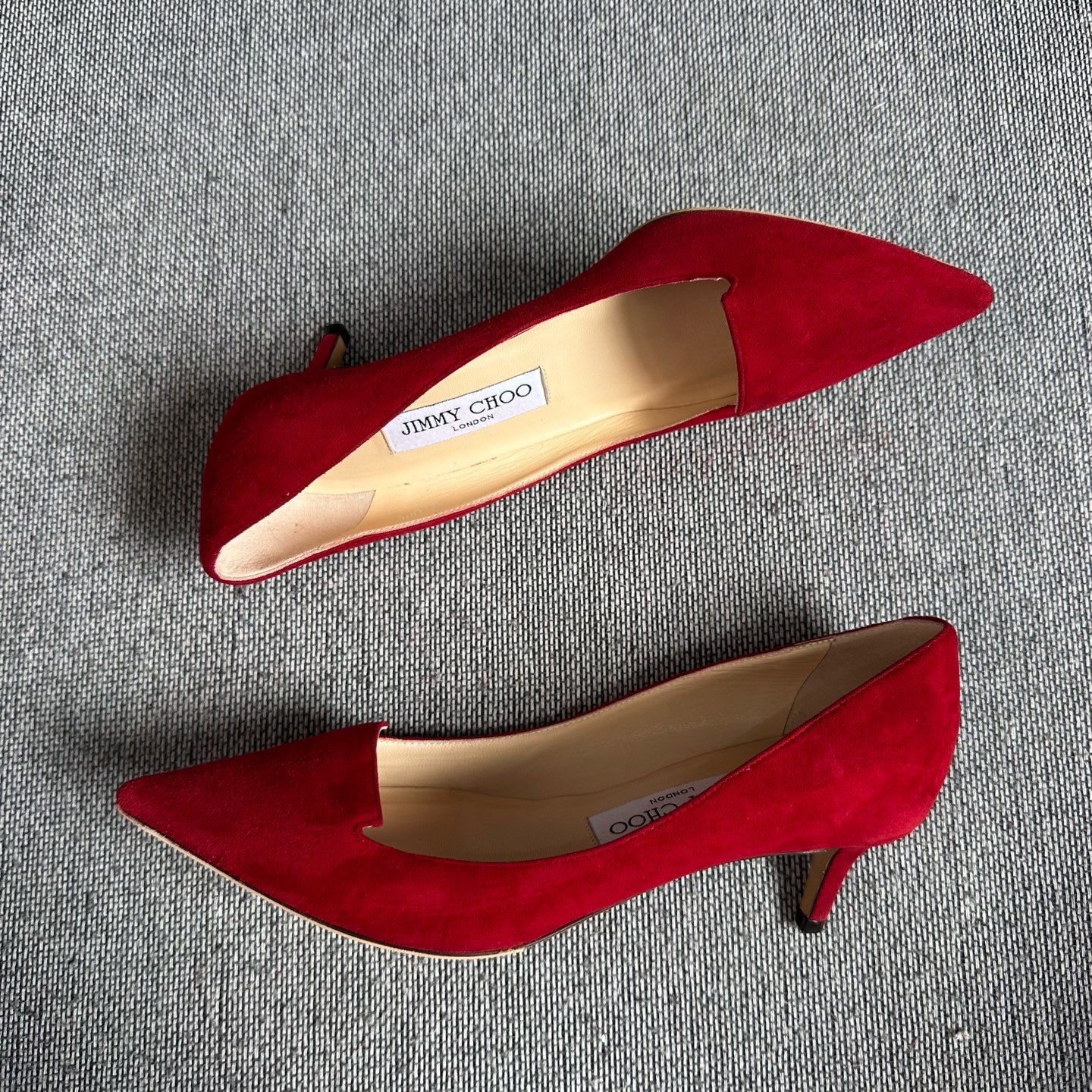 Jimmy Choo Alcantara Red High heels
