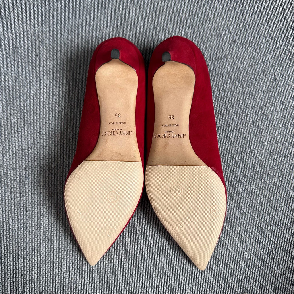 Jimmy Choo Alcantara Red High heels