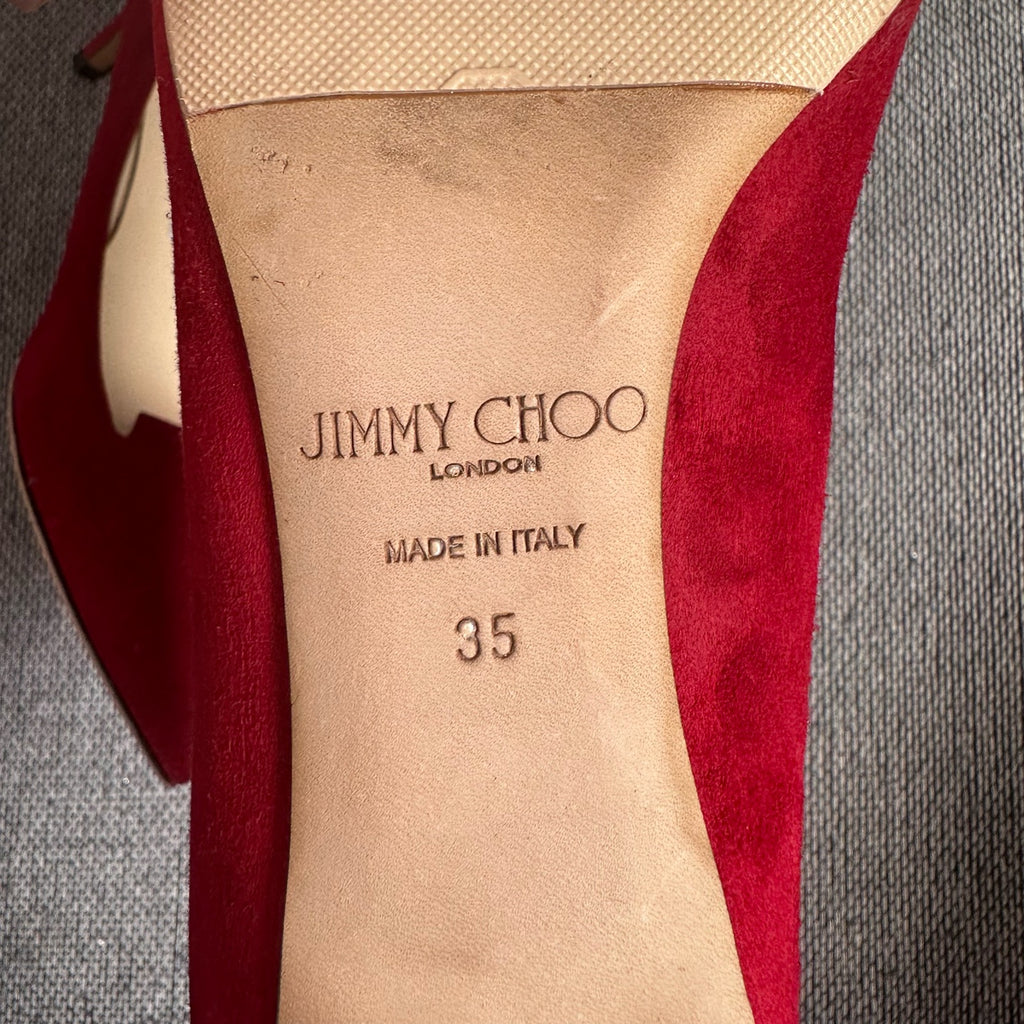 Jimmy Choo Alcantara Red High heels