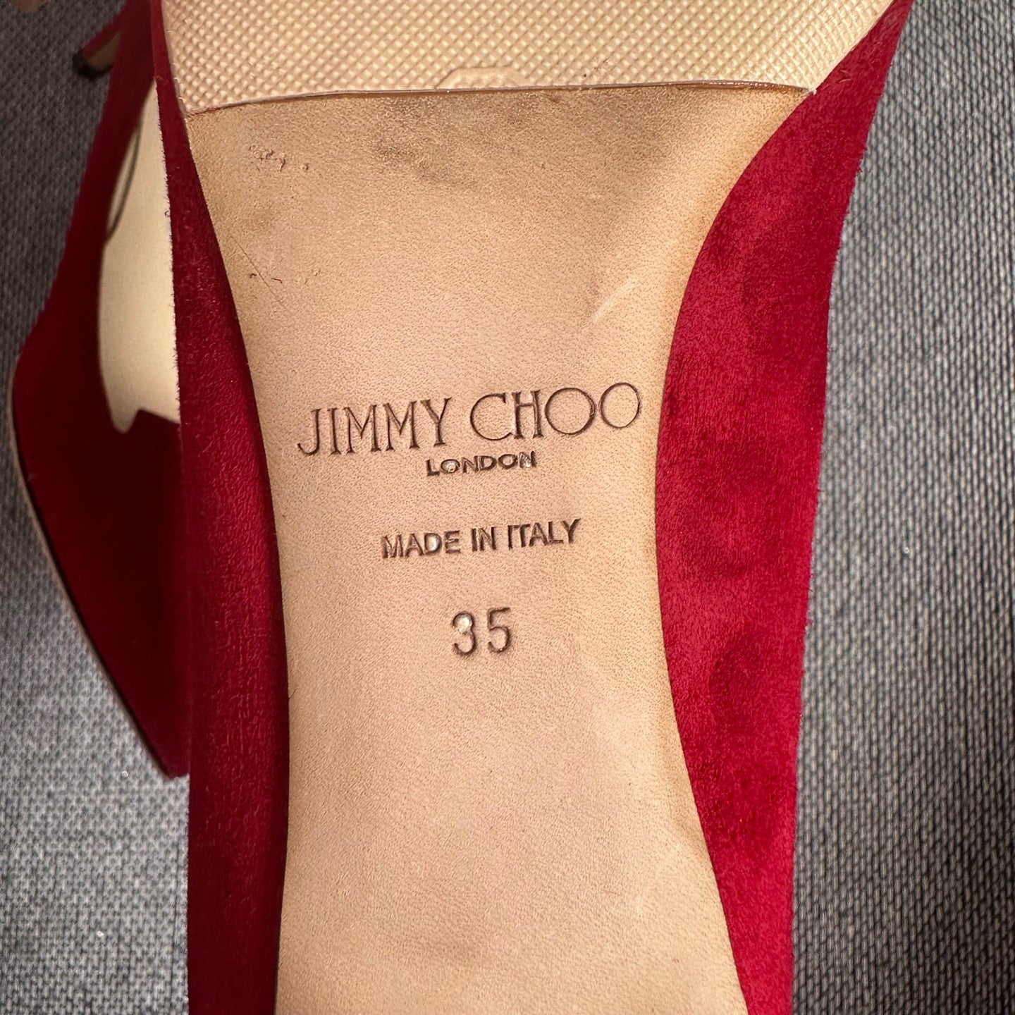 Jimmy Choo Alcantara Red High heels