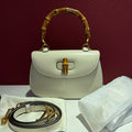 Gucci Gucci Bamboo 1947 Collection Small Bamboo-Handle Handbag White Crossbody 22 cm (width) x 14 cm (height) x 7 cm (depth) 863165AAGDM9250