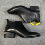 空白 Black Ankle boots