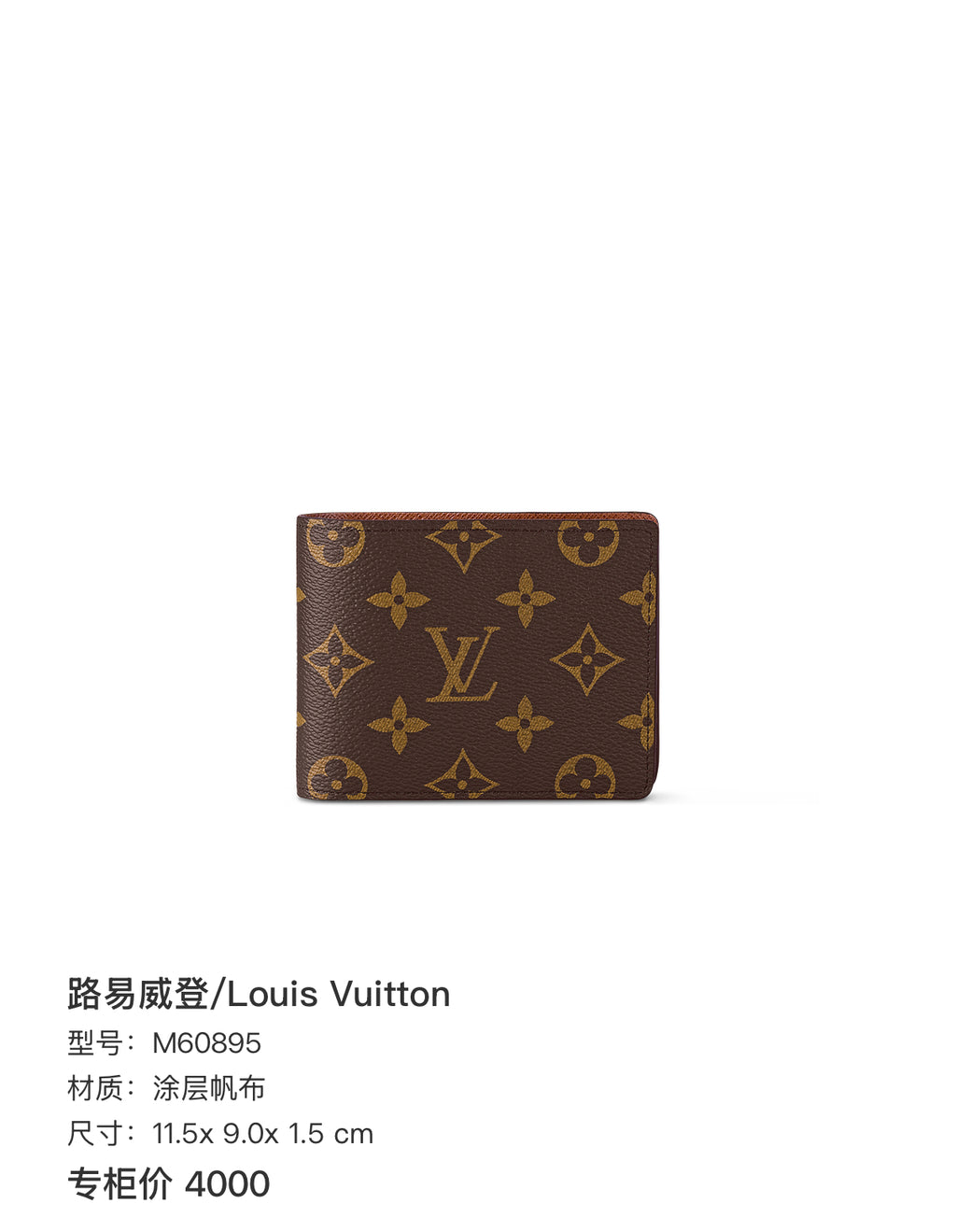 Louis Vuitton Clutch 11.5x 9.0x 1.5 cm M60895