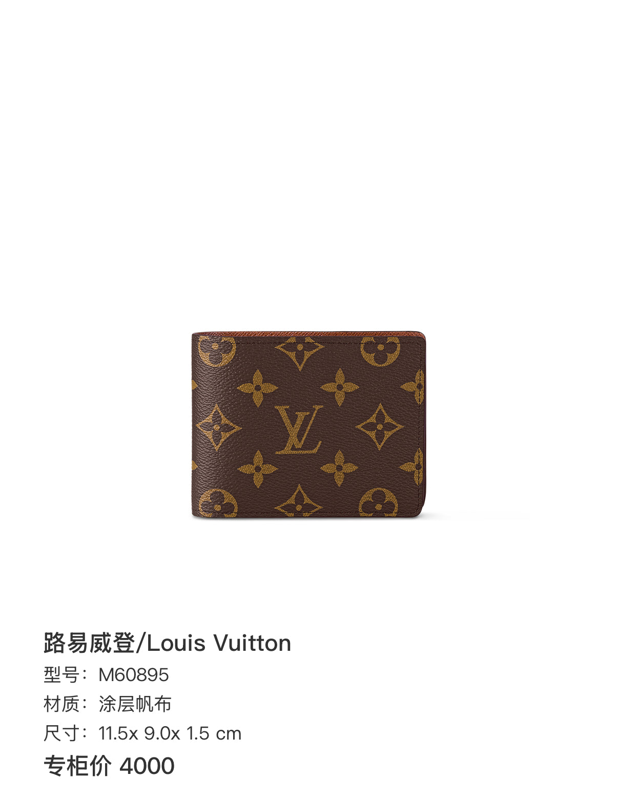 Louis Vuitton Clutch 11.5x 9.0x 1.5 cm M60895