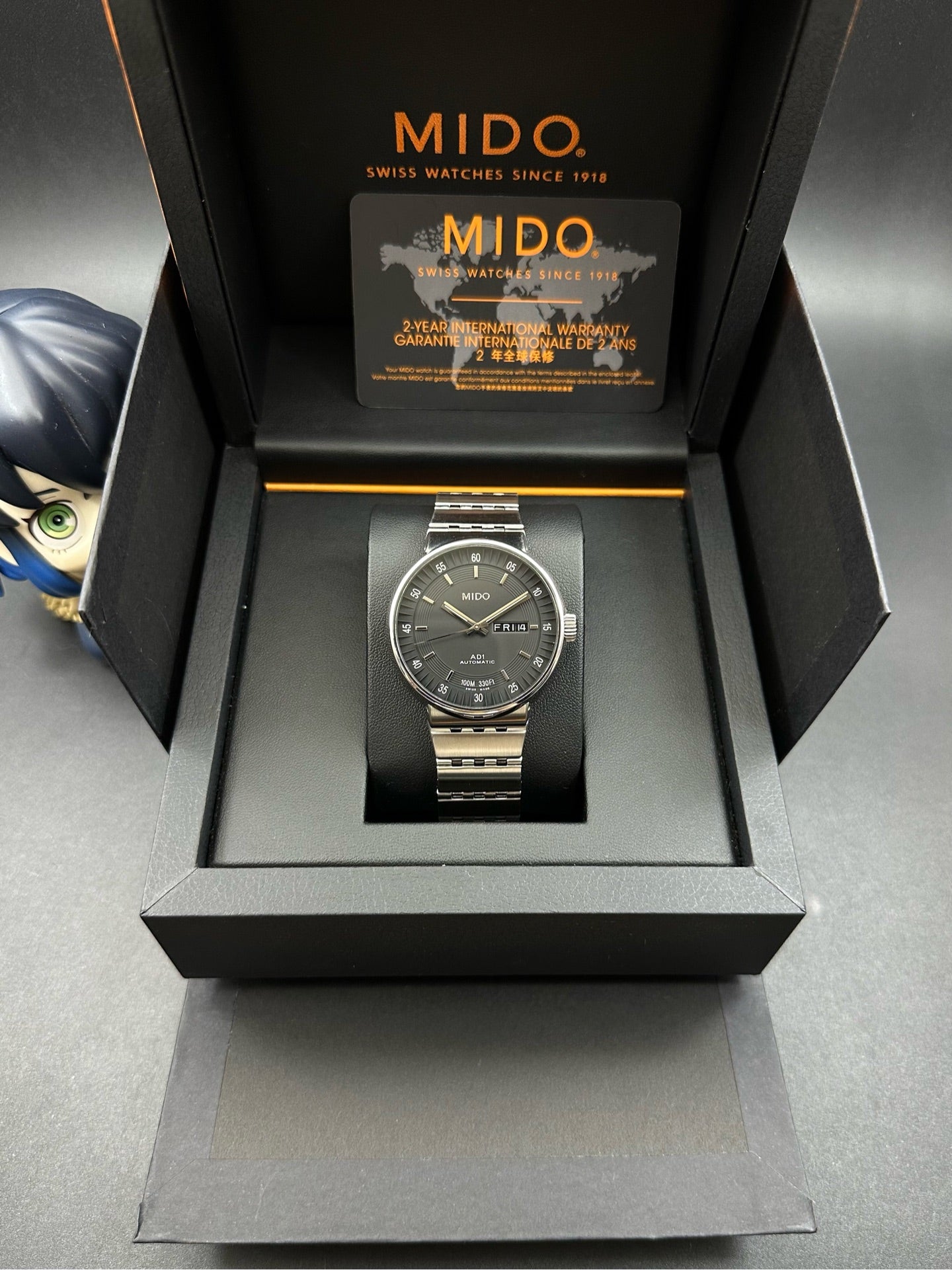 Mido Black Automatic (self-winding) watch