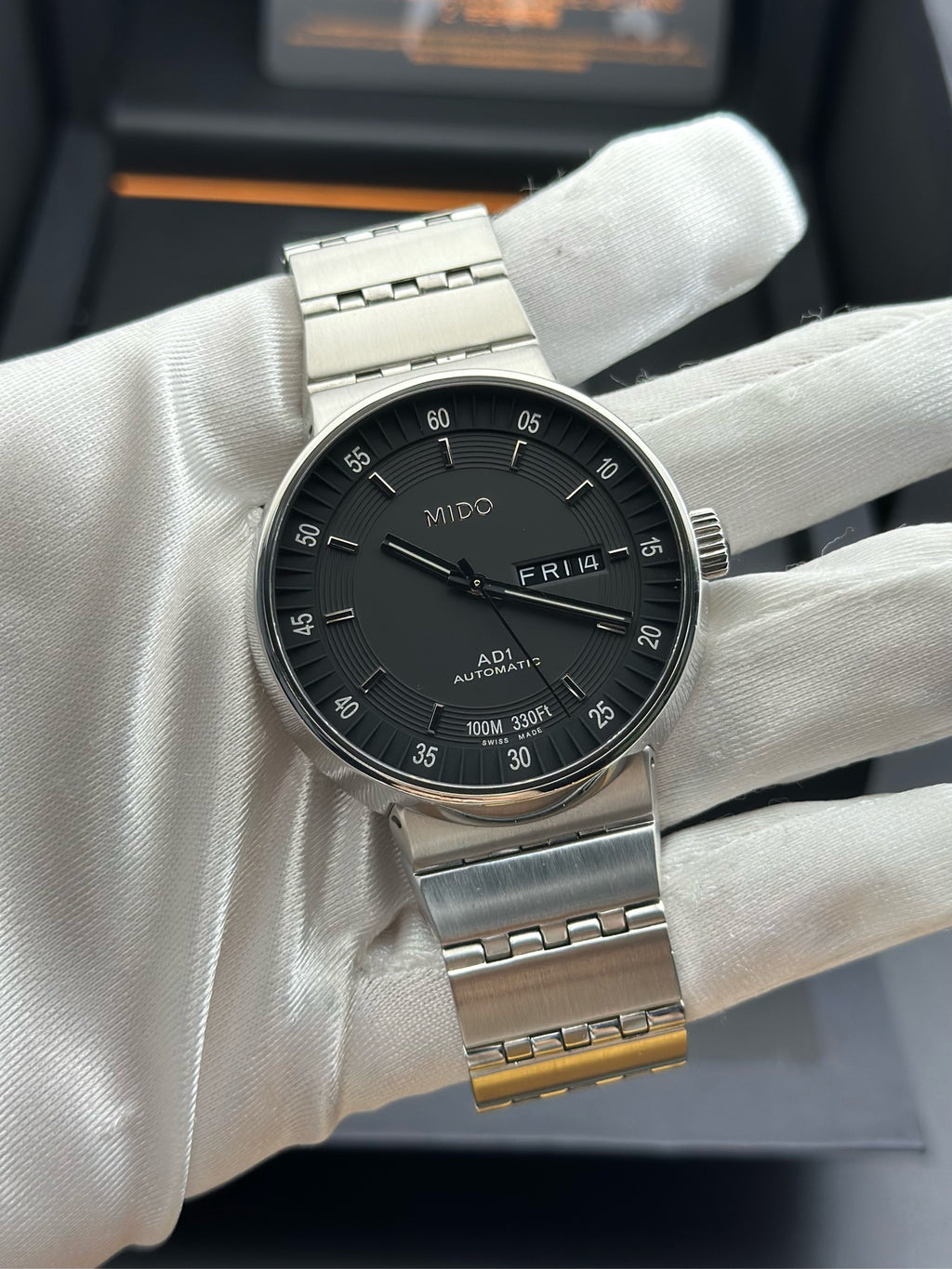 Mido Black Automatic (self-winding) watch