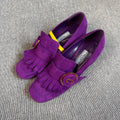 Prada Alcantara Purple Loafers