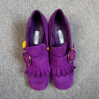 Prada Alcantara Purple Loafers