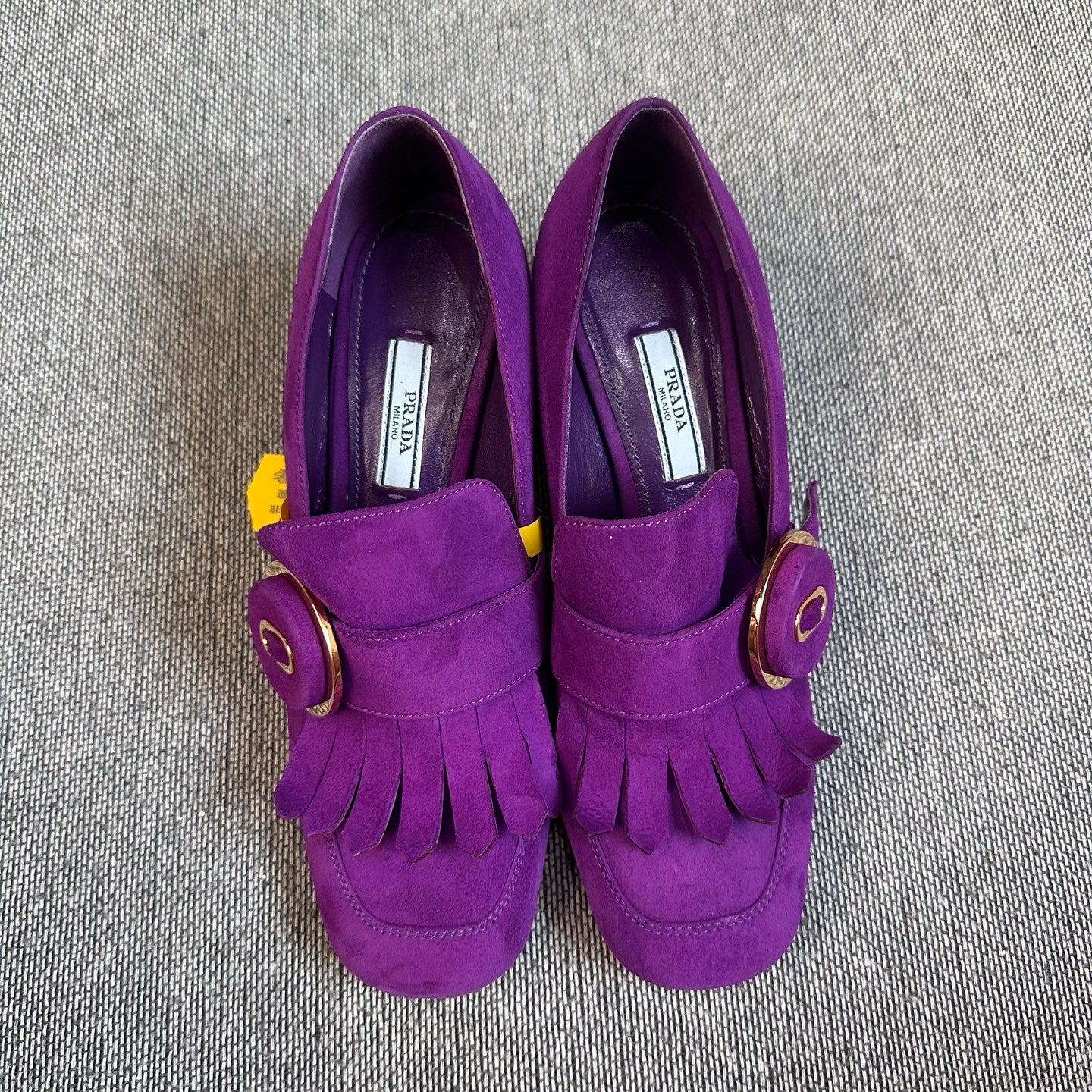 Prada Alcantara Purple Loafers