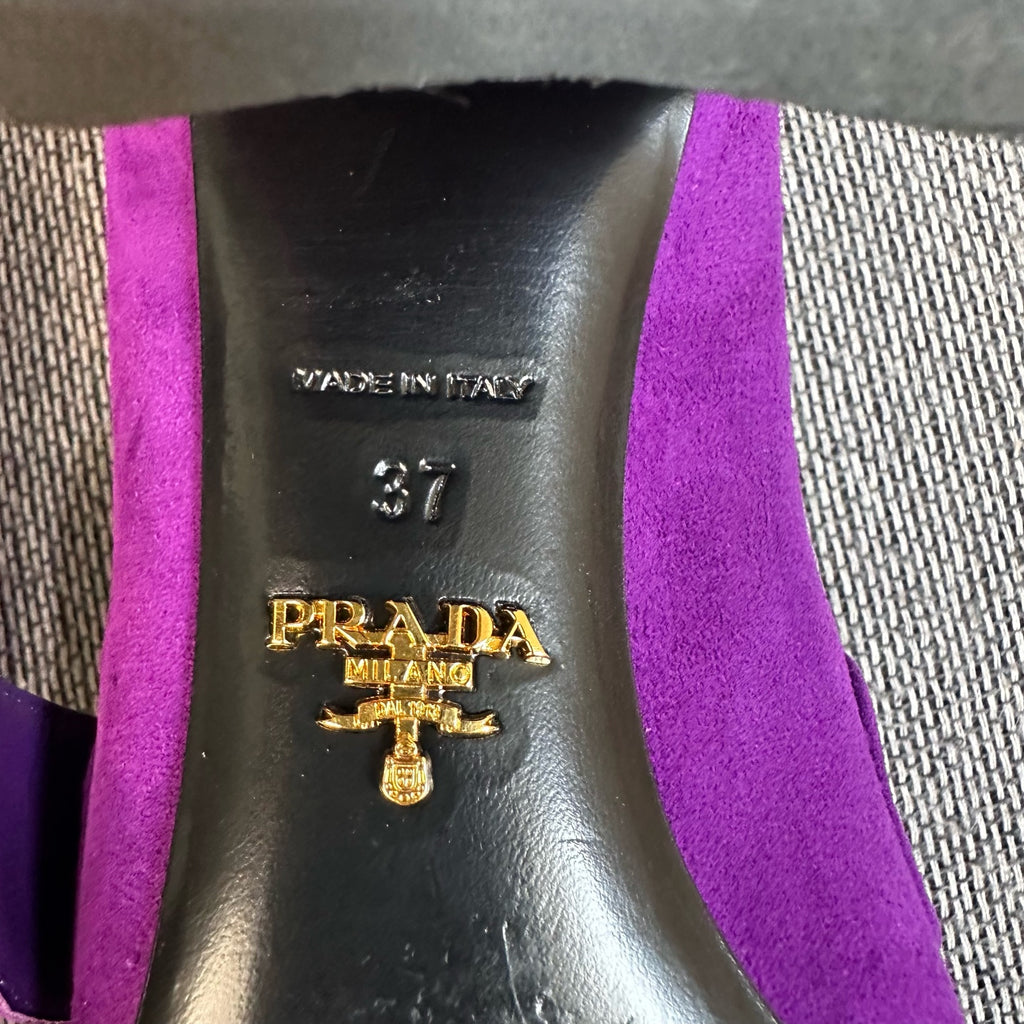 Prada Alcantara Purple Loafers