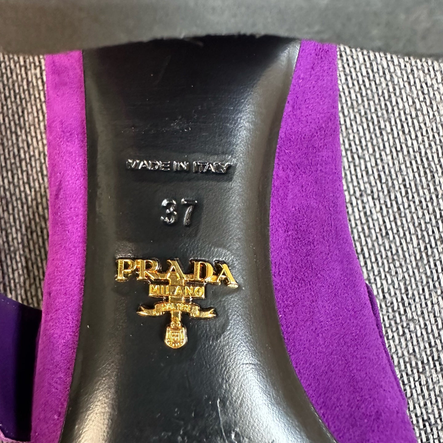 Prada Alcantara Purple Loafers