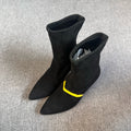 空白 Alcantara Black Ankle boots