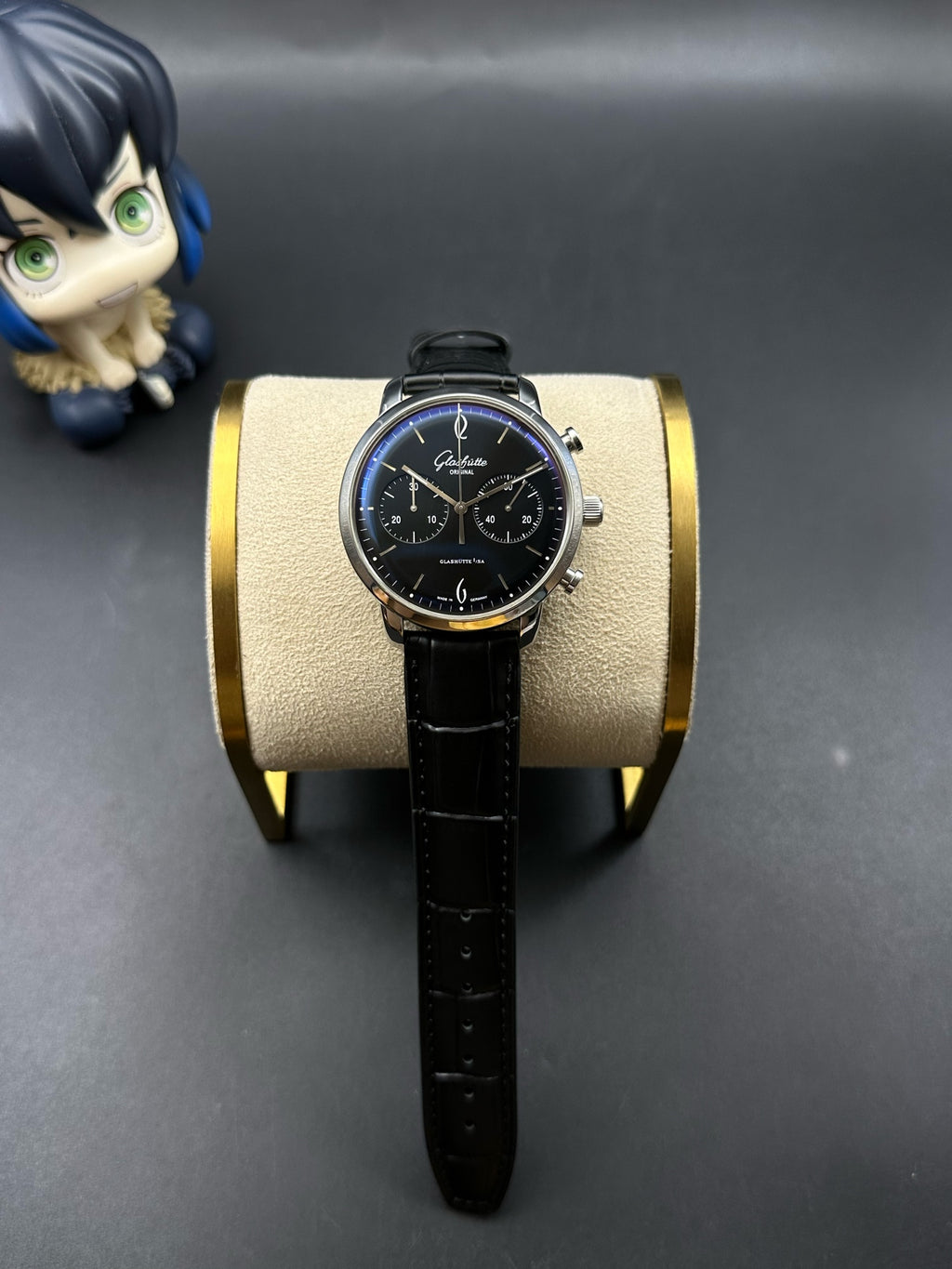 Glashutte Original Black Automatic (self-winding) watch