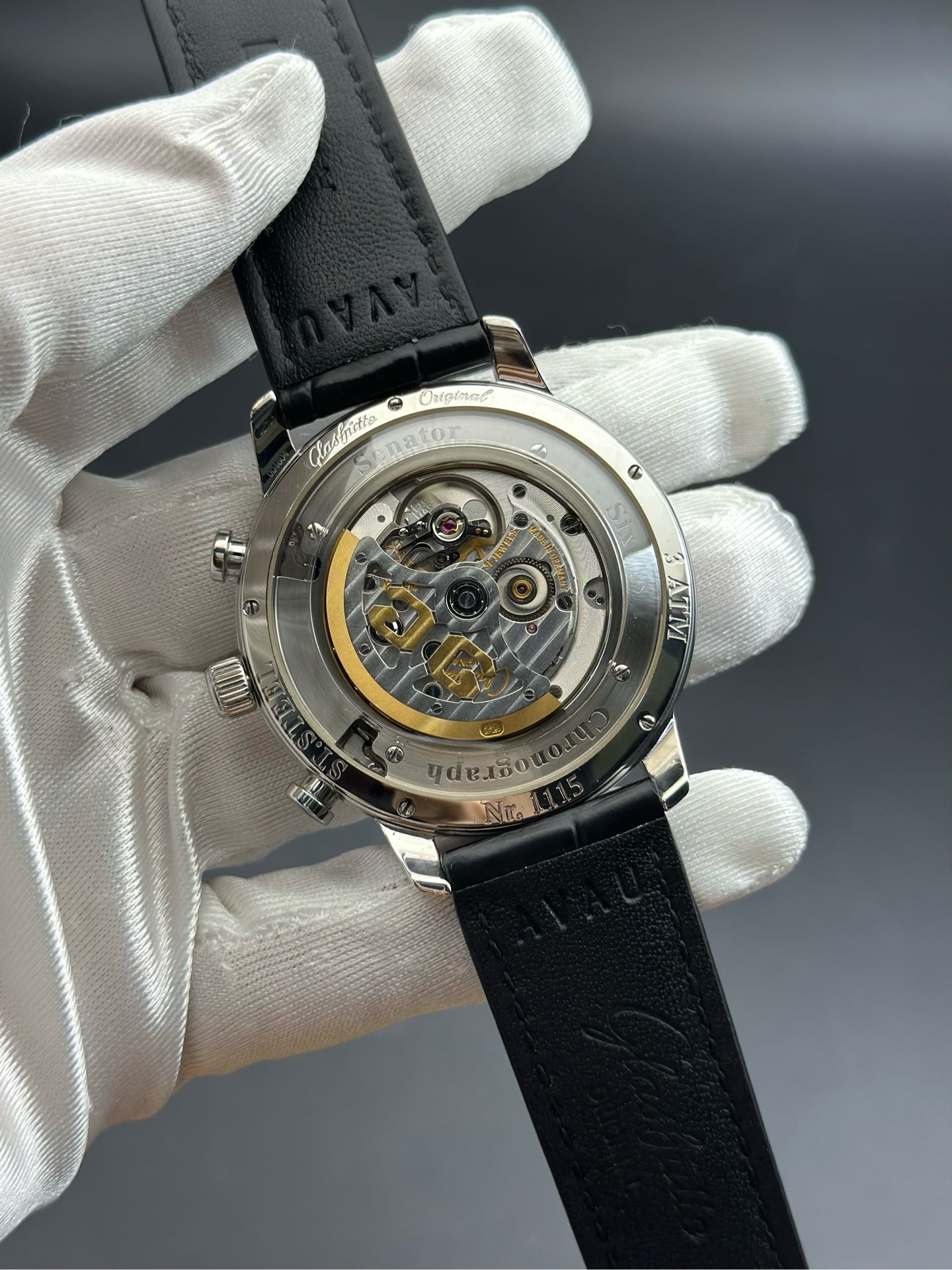 Glashutte Original Black Automatic (self-winding) watch