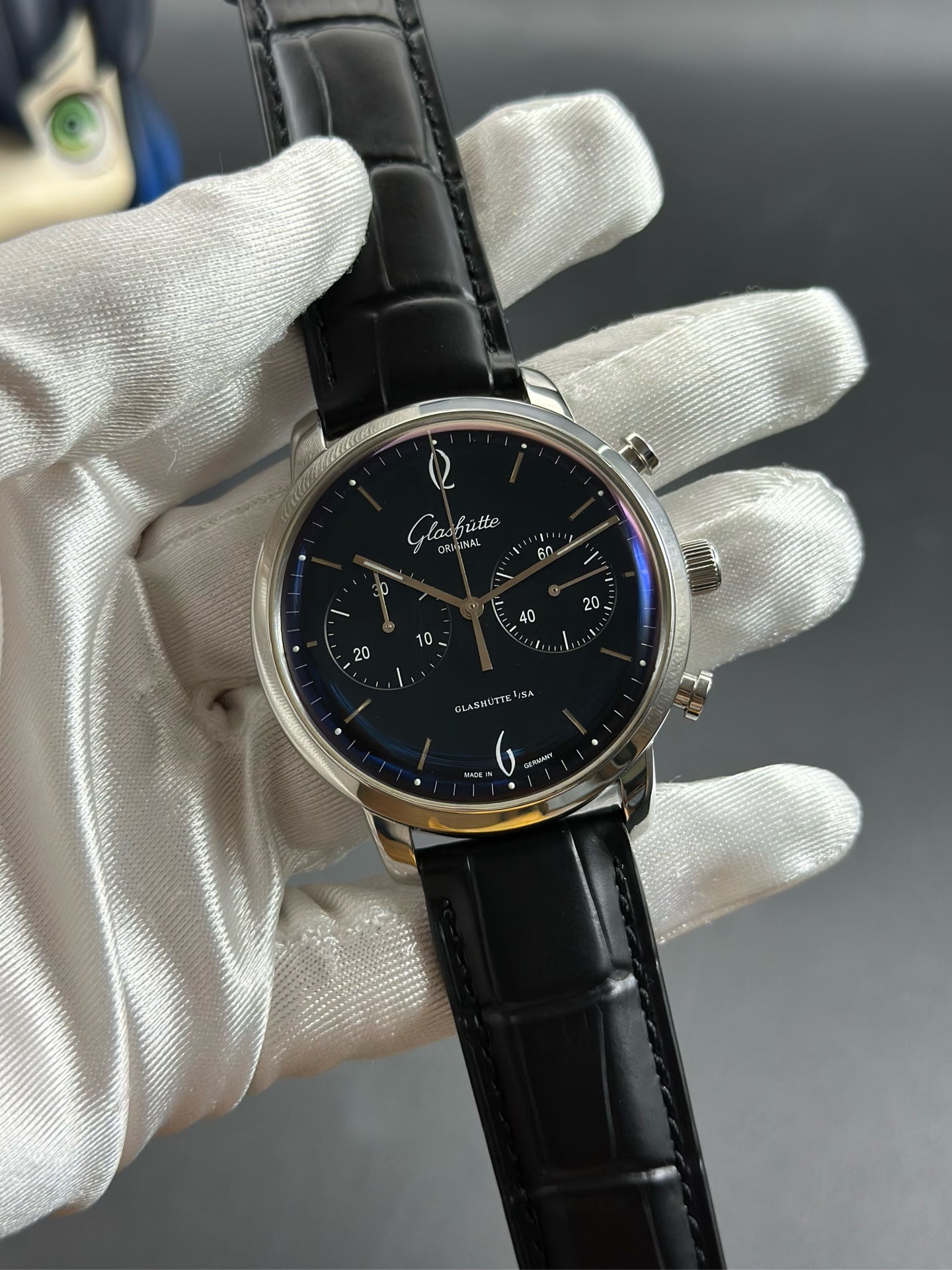 Glashutte Original Black Automatic (self-winding) watch
