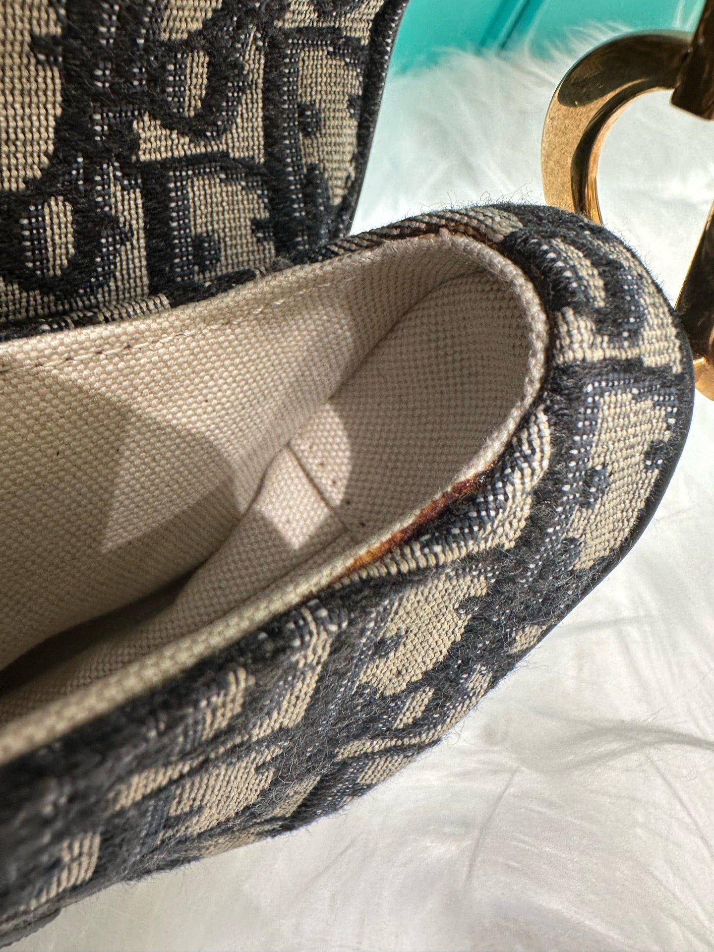 Dior Canvas Blue Saddle Bag