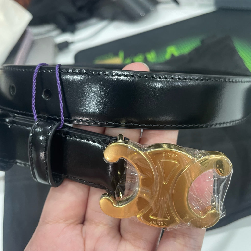 Celine Leather Black Belt