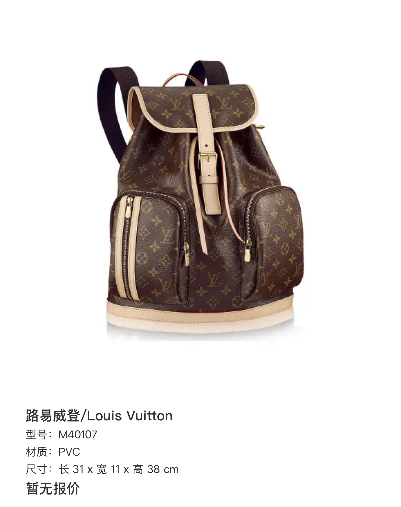 Louis Vuitton Polyvinyl chloride (PVC) 31 cm long x 11 cm wide x 38 cm high M40107