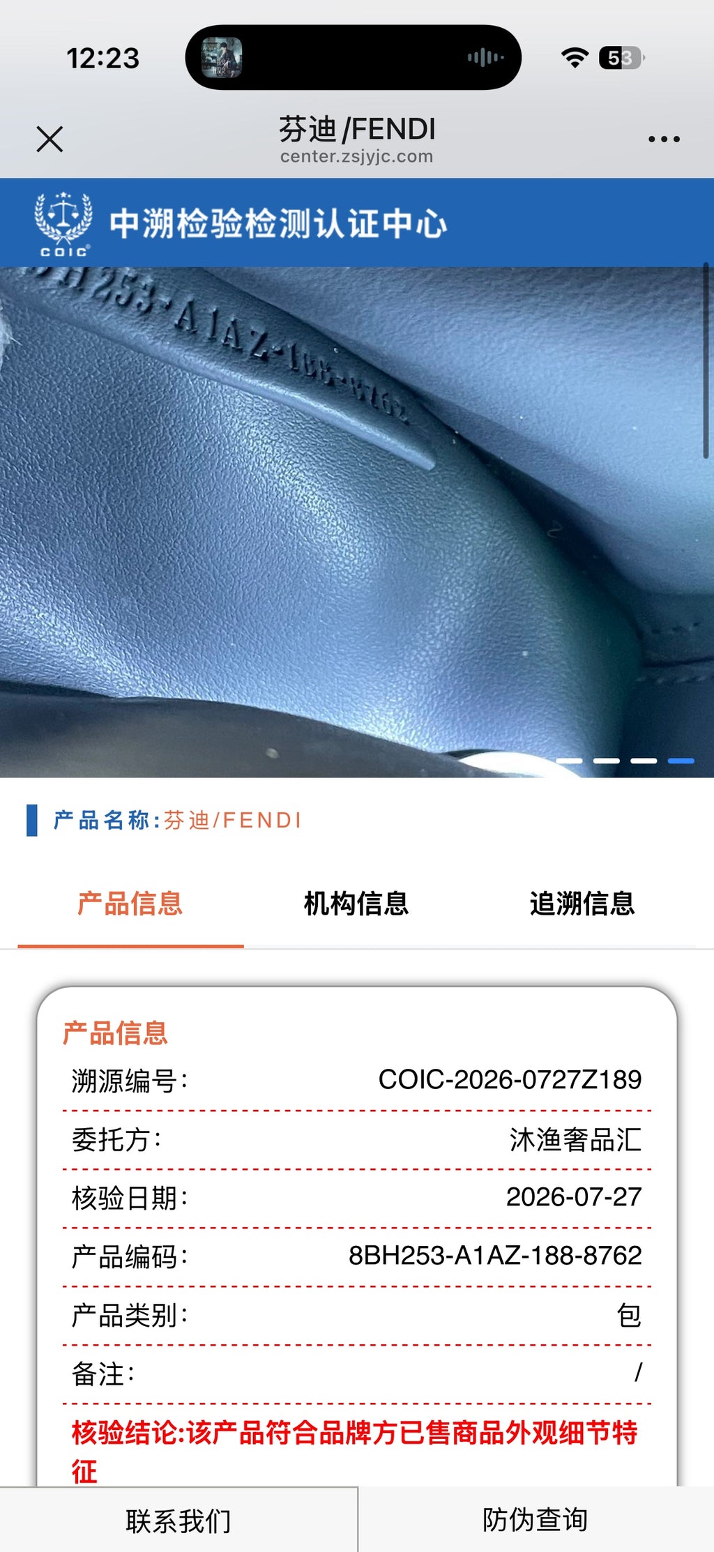 Fendi Blue Tote