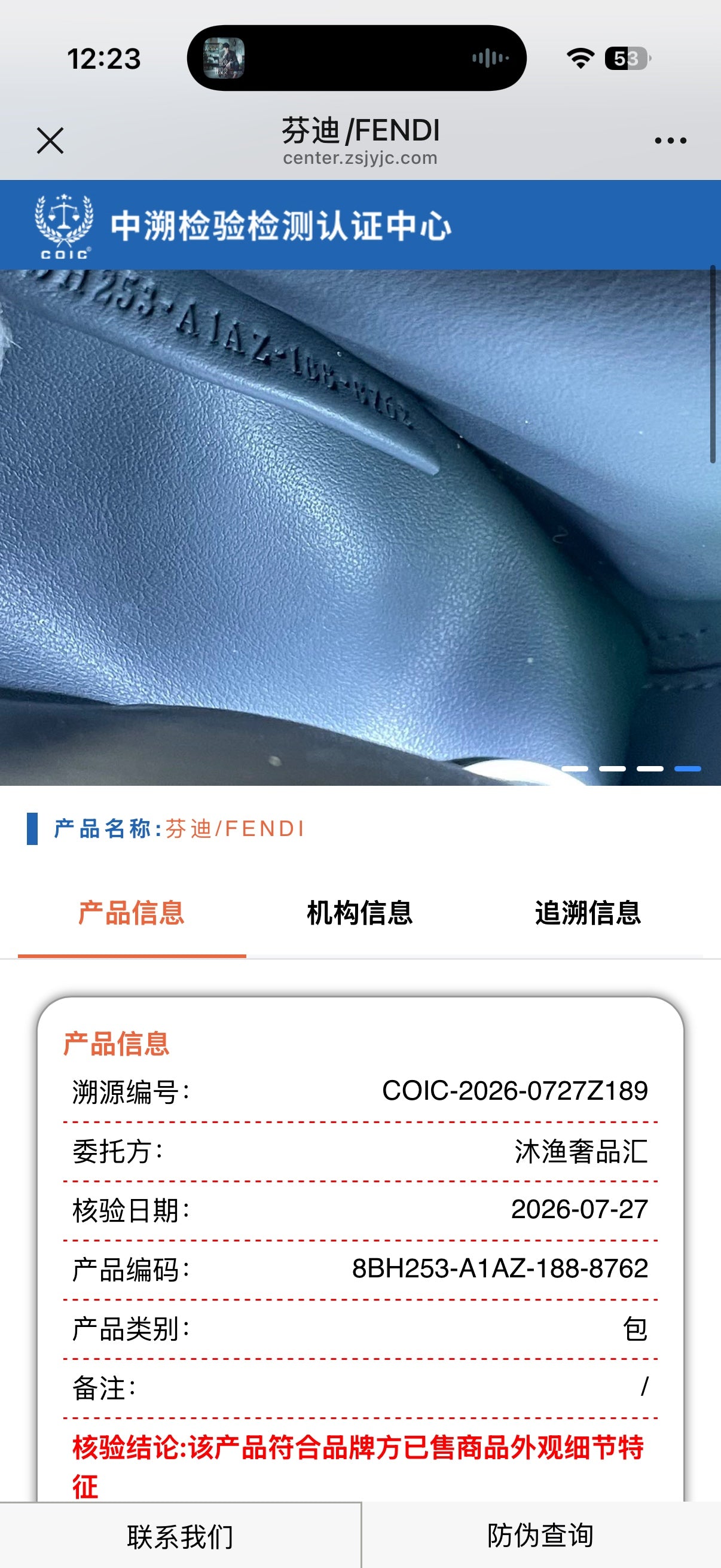 Fendi Blue Tote