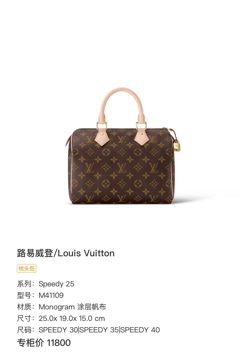 Louis Vuitton Speedy 25 25.0x 19.0x 15.0 cm M41109