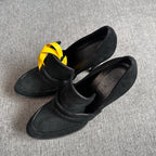 Burberry Alcantara Black Platform pumps