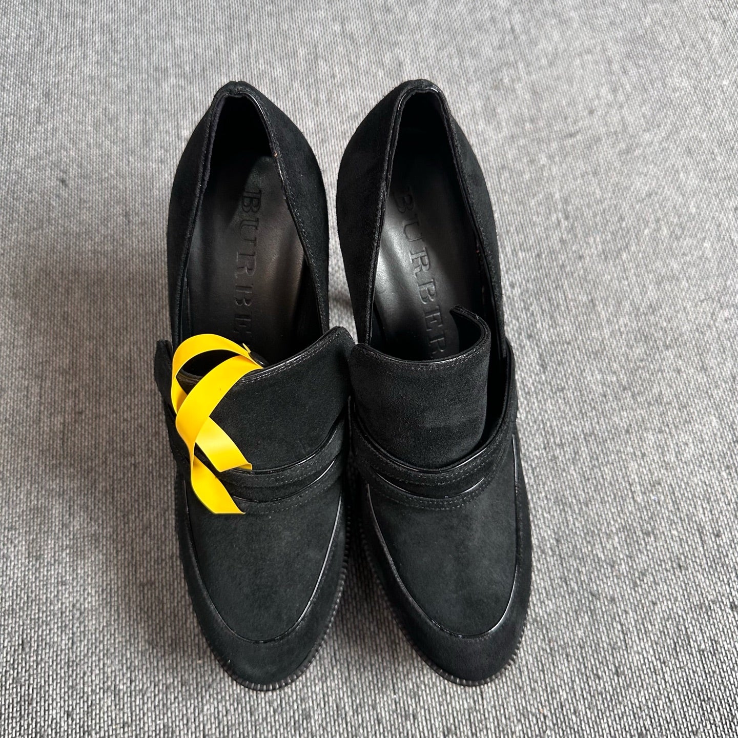 Burberry Alcantara Black Platform pumps