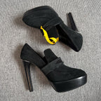 Burberry Alcantara Black Platform pumps