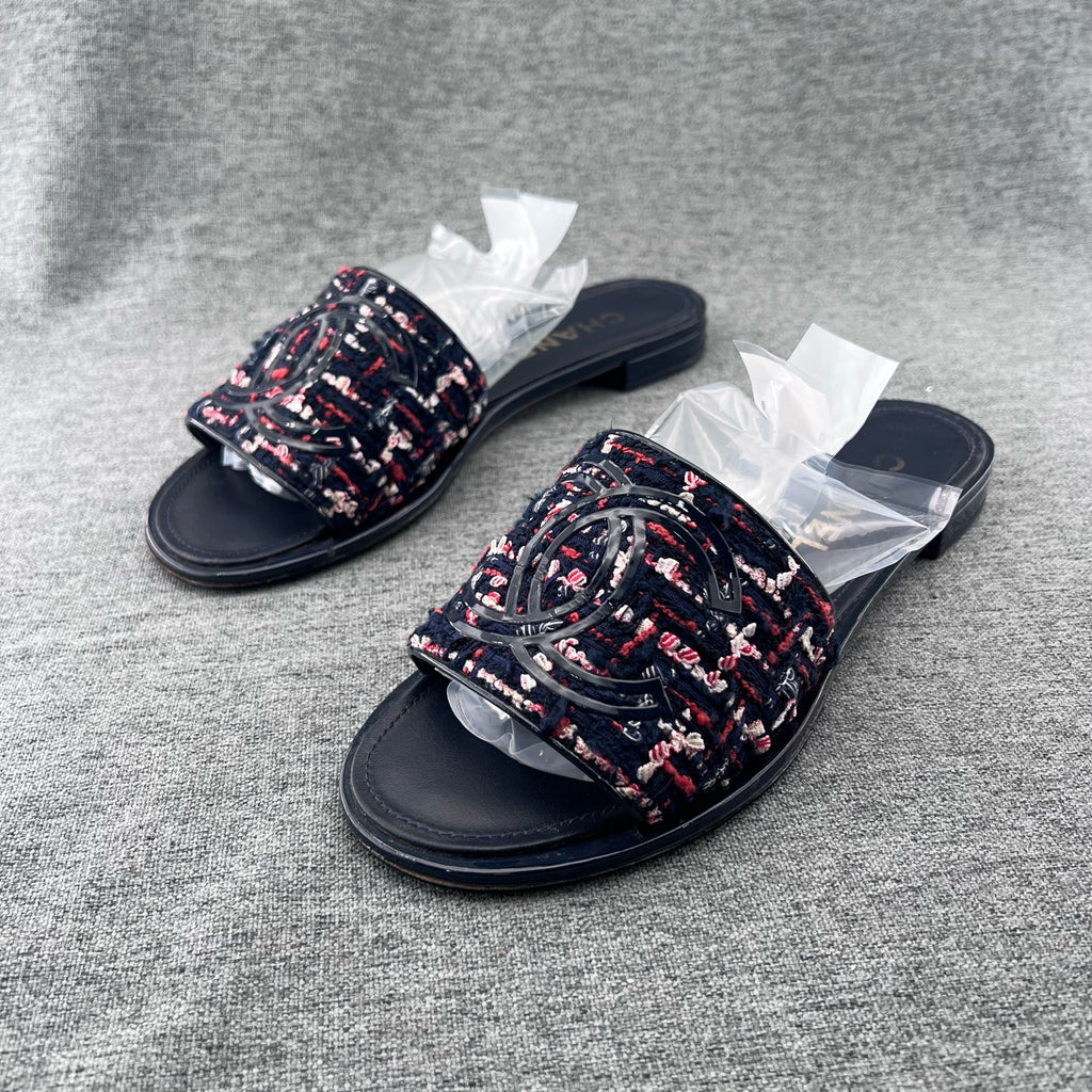 Chanel Tweed Multicolor Flip flop