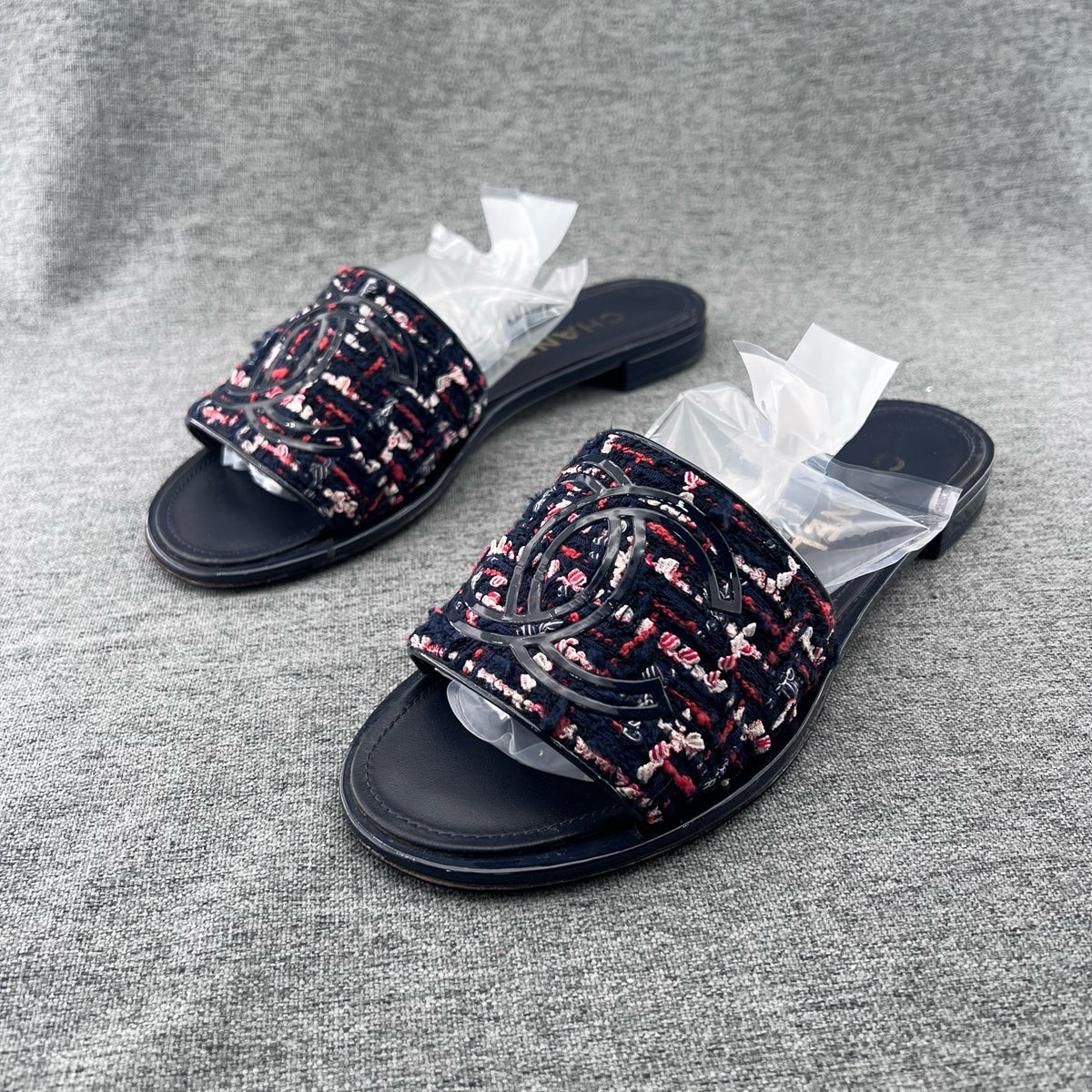 Chanel Tweed Multicolor Flip flop