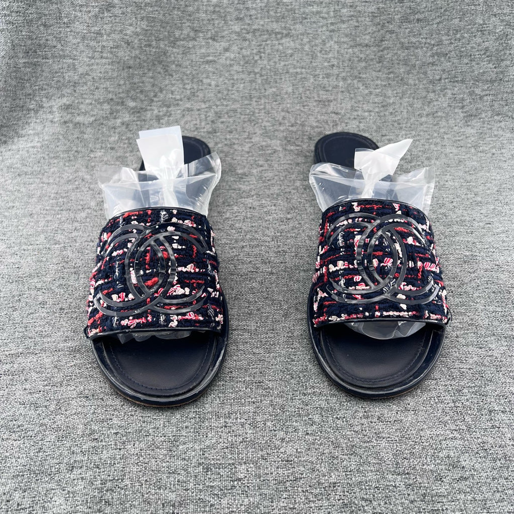 Chanel Tweed Multicolor Flip flop