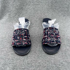 Chanel Tweed Multicolor Flip flop