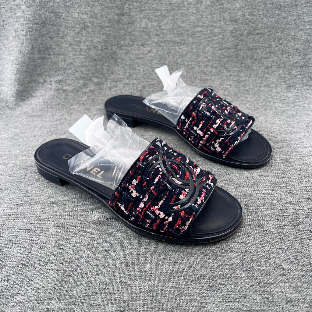 Chanel Tweed Multicolor Flip flop