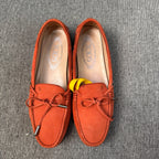 空白 Alcantara Red Loafers