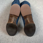 空白 Alcantara Blue Ankle boots