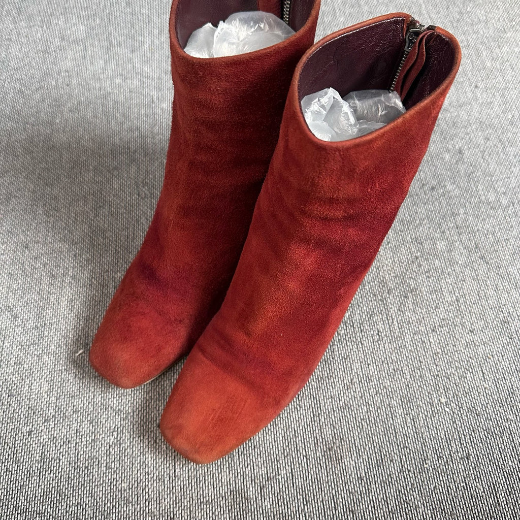 Miu Miu Alcantara Red Ankle boots