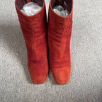Miu Miu Alcantara Red Ankle boots