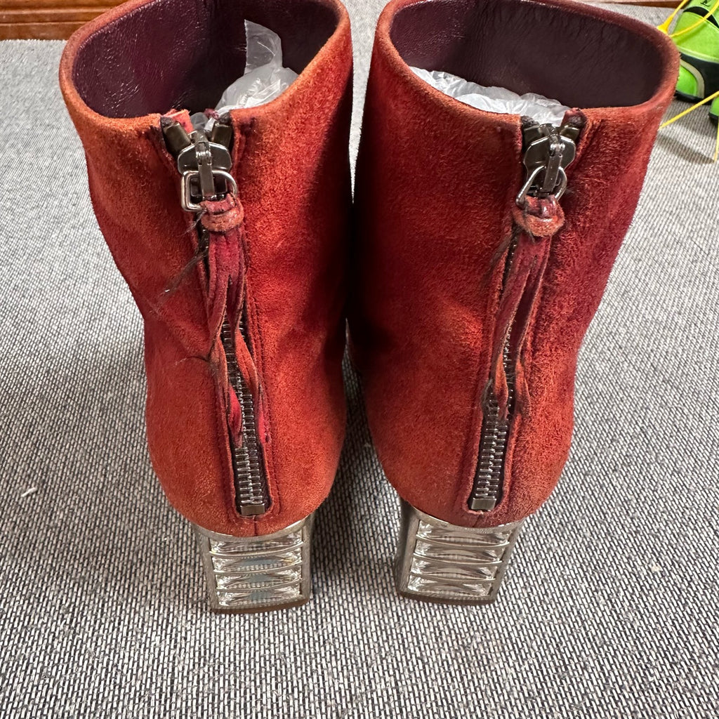 Miu Miu Alcantara Red Ankle boots