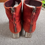 Miu Miu Alcantara Red Ankle boots