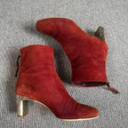 Miu Miu Alcantara Red Ankle boots