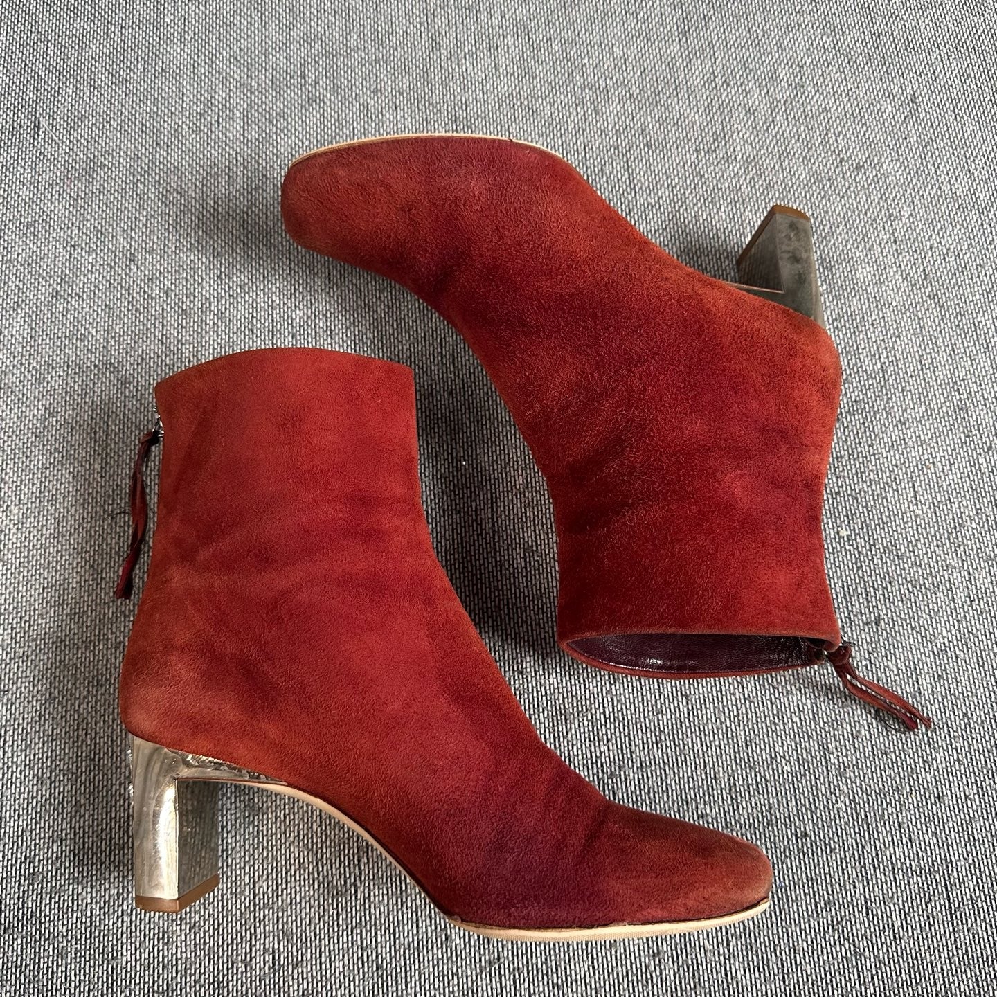 Miu Miu Alcantara Red Ankle boots