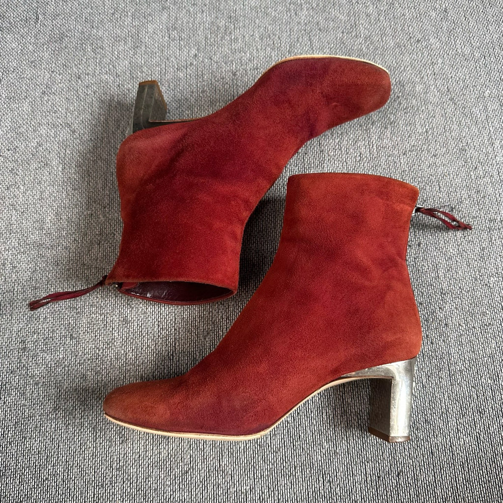 Miu Miu Alcantara Red Ankle boots
