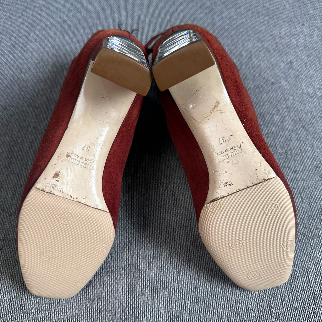 Miu Miu Alcantara Red Ankle boots