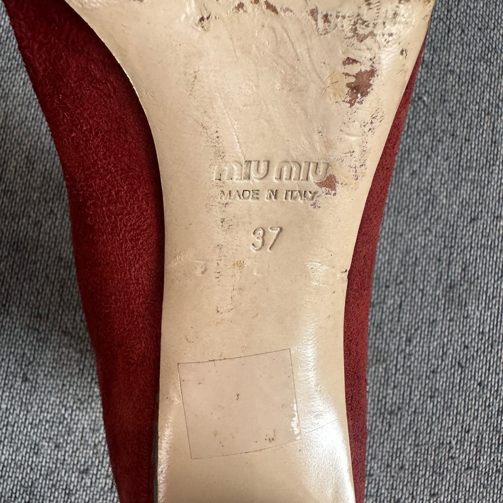 Miu Miu Alcantara Red Ankle boots